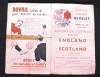 England v Scotland programme - 10 October 1942. A collector's item.