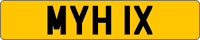 Car number plate: MYH IX